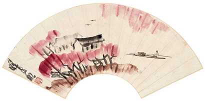 林曦明 水乡 扇面